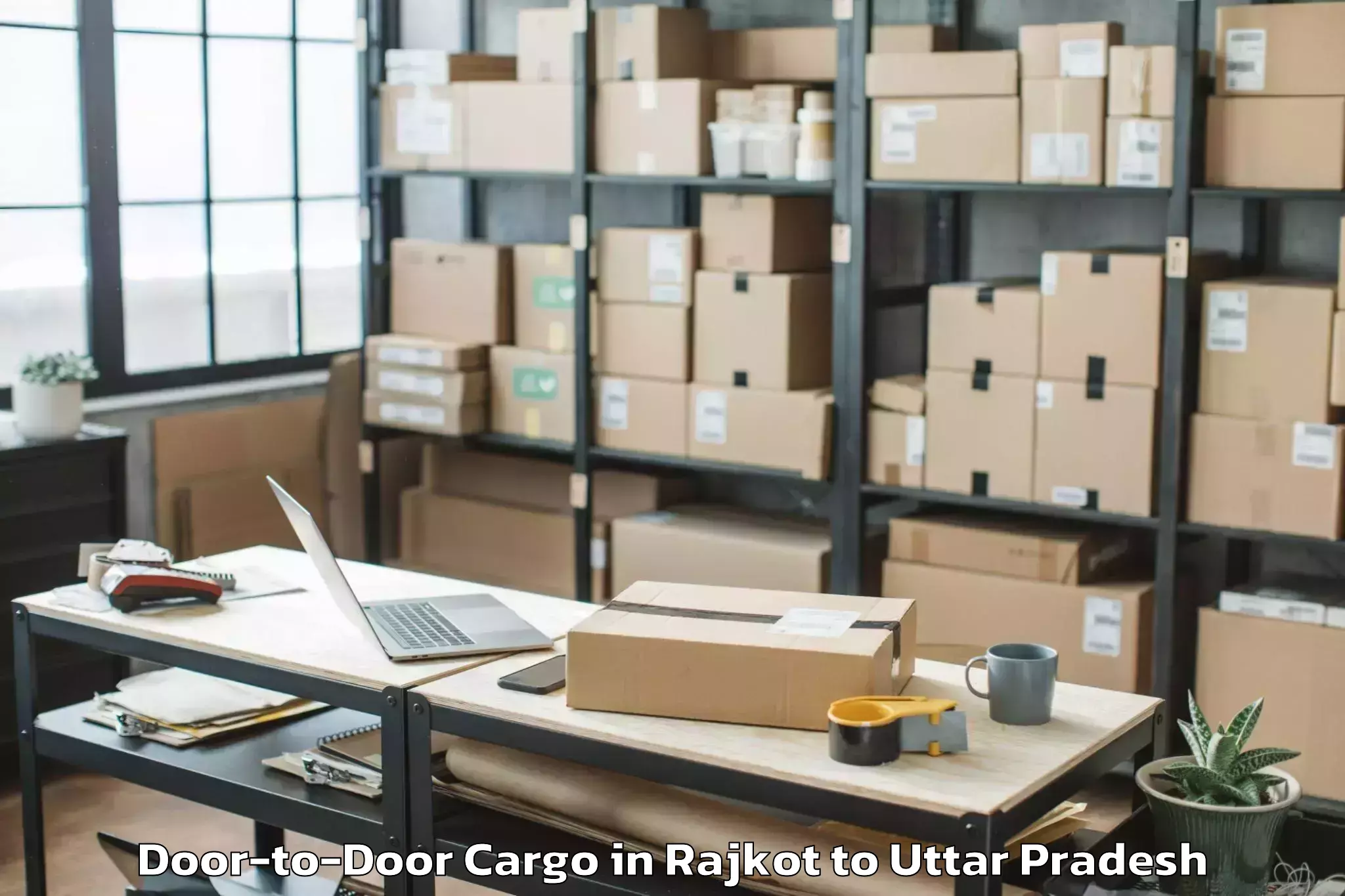 Affordable Rajkot to Jasrana Door To Door Cargo